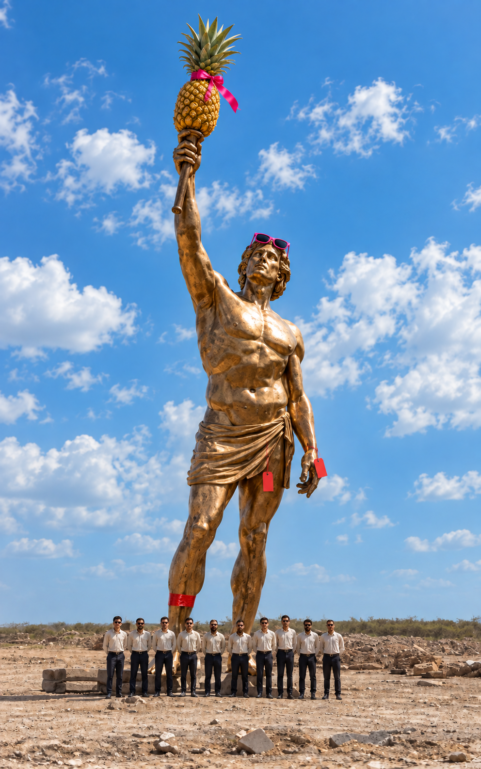 The statue is finished. The city can wait. The road can't.
